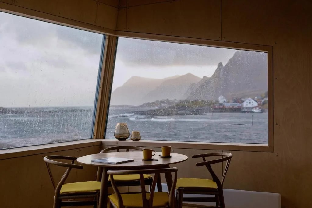 view from suite in holmen lofoten