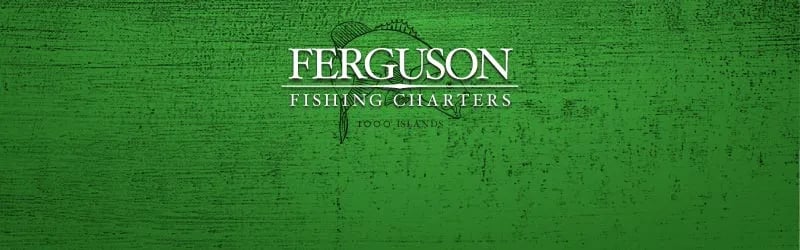 Ferguson Fishing Charters logo on a green textured background