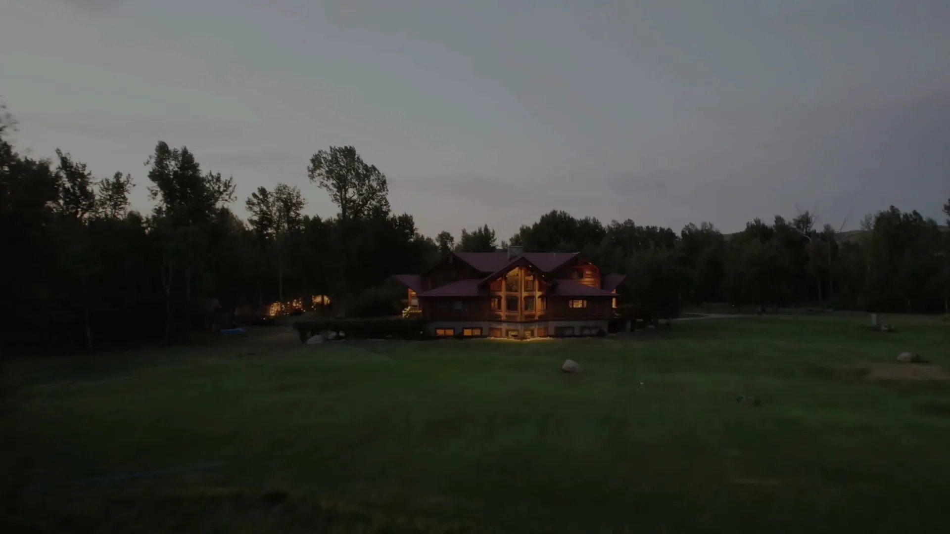 Montana Fly Fishing Lodge at dusk