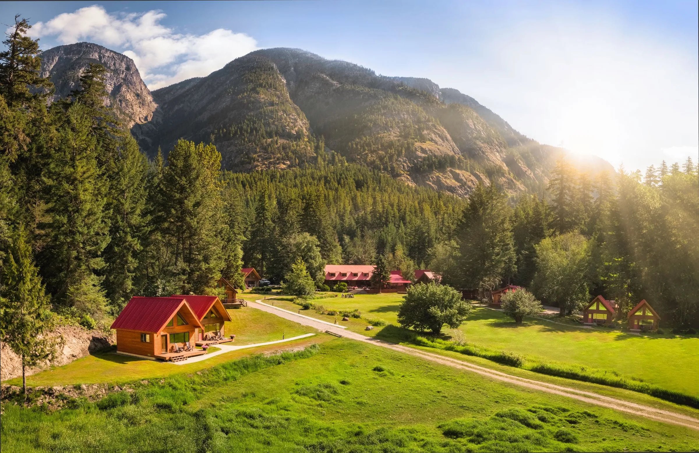 Aerial of Tweedsmuir Park Lodge