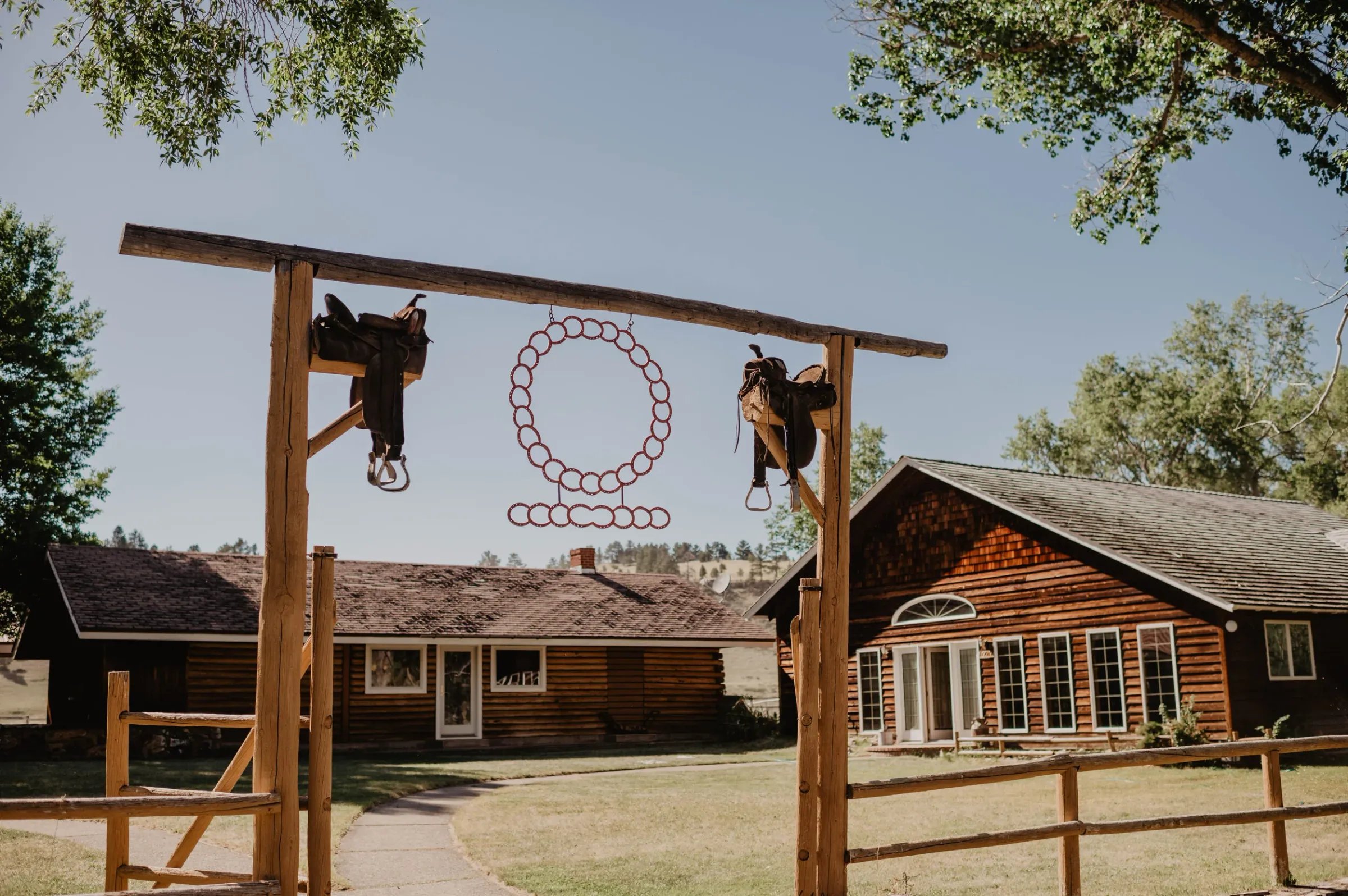 The entrance to the Circle Bar Ranch, a Montana dude ranch.