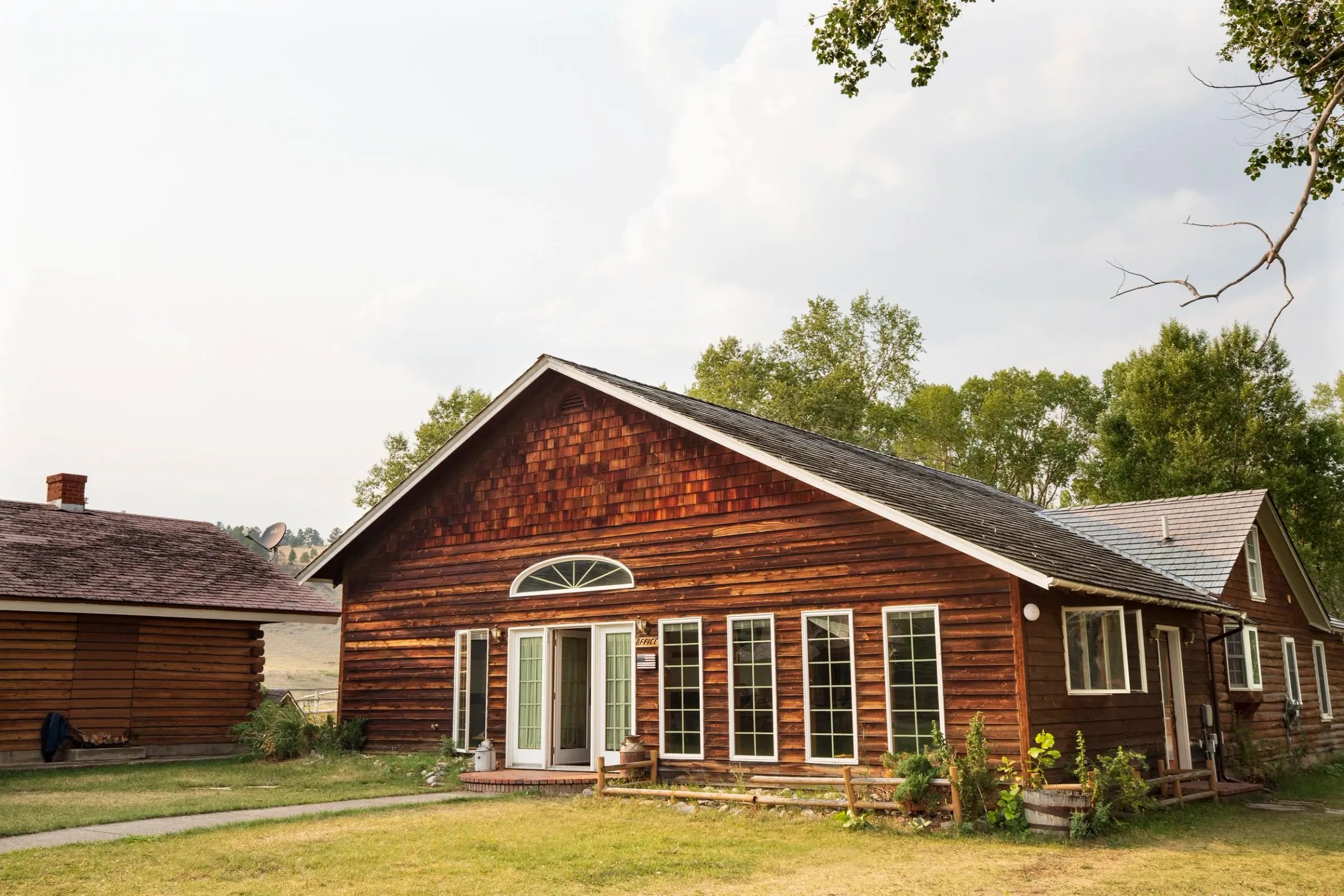 The office and ranch house at the Circle Bar Guest Ranch.