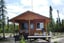 Wolf Lake Outpost cabin with a picnic table and small porch