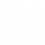 Simple white line icon of two trees with bushes underneath on a transparent background.